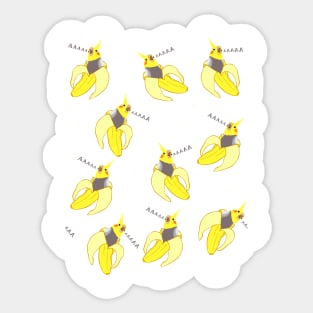 screaming banan birb pattern Sticker